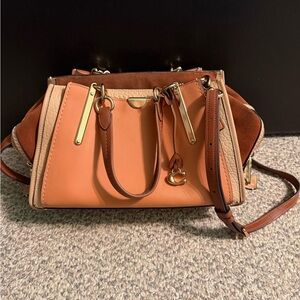 Coach Peach and Brown Women's Satchel